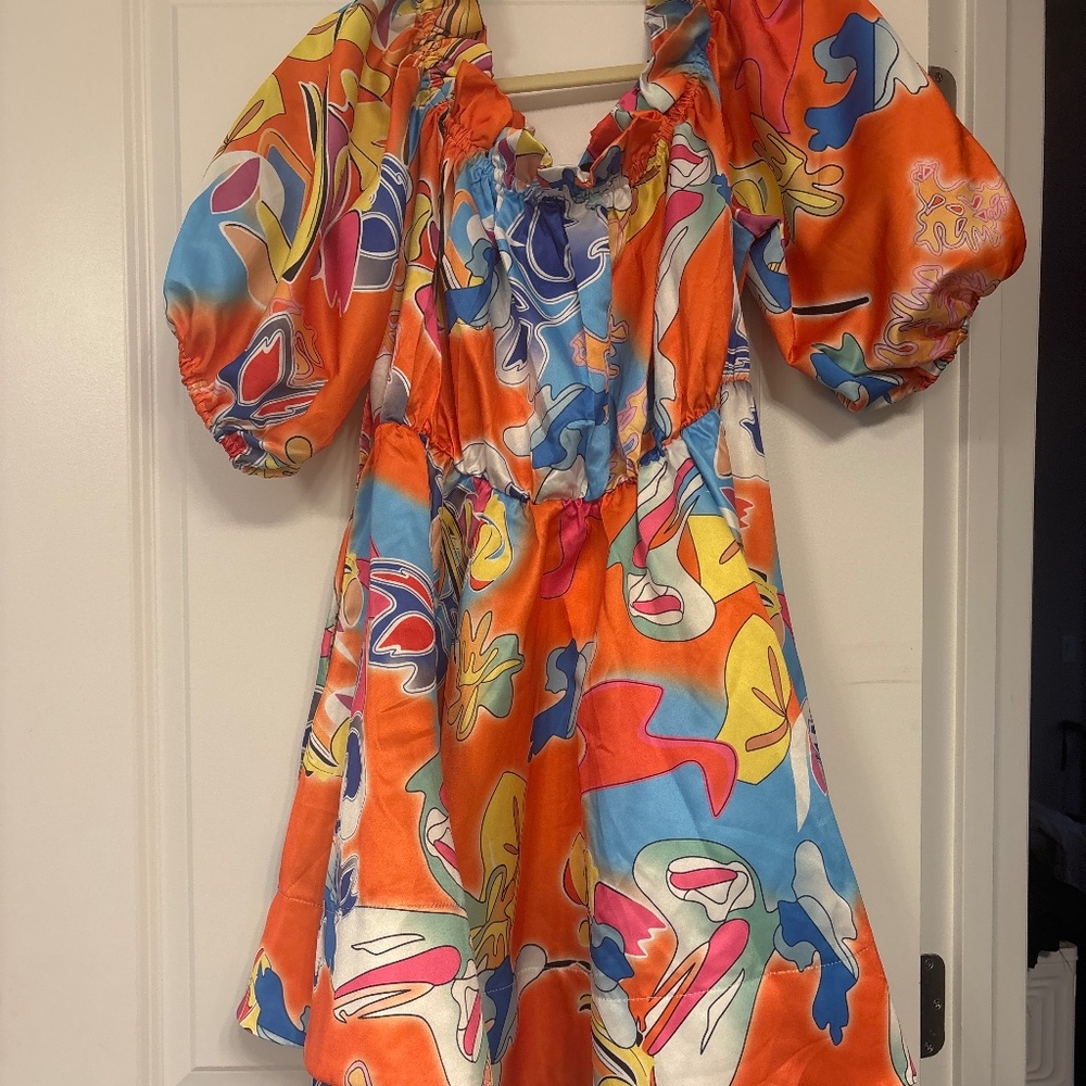 Orange multicolored dress